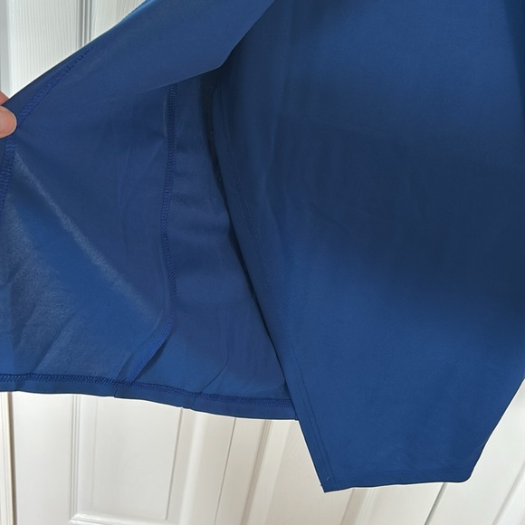 JJs House Pleated One Shoulder Sheath/Column Asymmetrical Cocktail Dress Blue - Picture 8 of 16